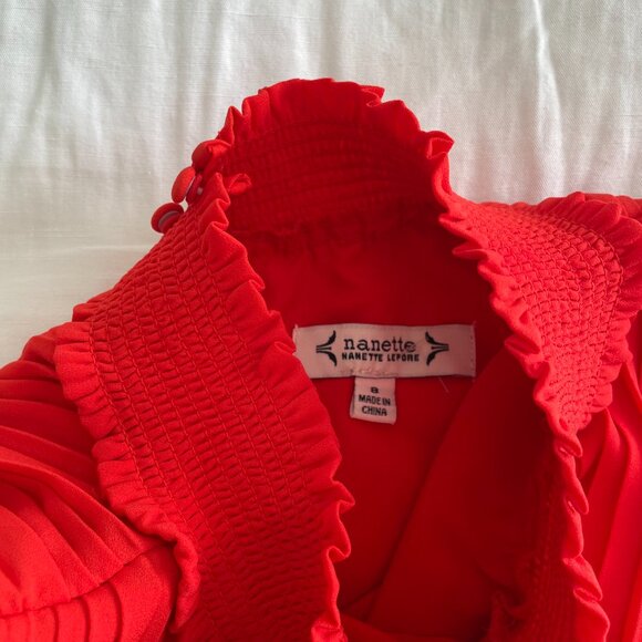 NWT Nanette Lepore Pleated High Neck Dress (sz 8) - Picture 7 of 8